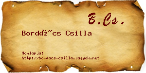 Bordács Csilla névjegykártya
