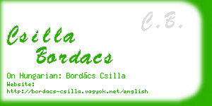 csilla bordacs business card